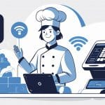 Datenschutz in der Gastronomie: Was Sie als Betreiber jetzt wissen müssen Datenschutz in der Gastronomie: Eine Frau mit Kochmütze, die hinter einer Registrierkasse steht
