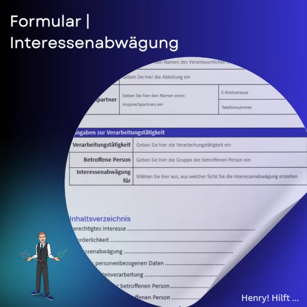 Interessenabwägung Art. 6 Abs. 1 lit. f) DSGVO